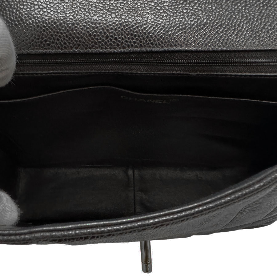 シャネル CHANEL ハンドバッグ マドモアゼル キャビアスキンレザー ブラック ゴールド レディース n0349