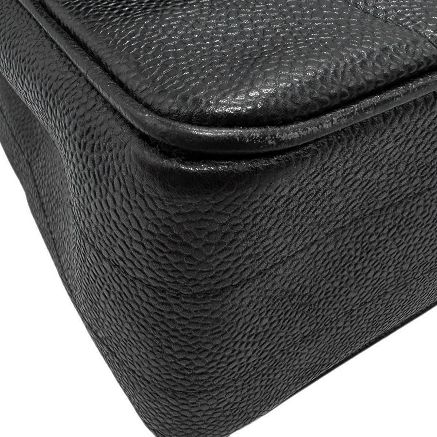 シャネル CHANEL ハンドバッグ マドモアゼル キャビアスキンレザー ブラック ゴールド レディース n0349