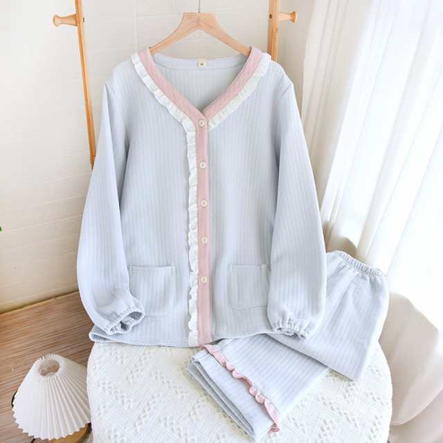 【即納】パジャマ レディース ルームウェア 上下セット 綿 長袖 前開き 長ズボン ナイトウェア 部屋着 薄手 暖か 柔らか 秋冬 無地 【即納】パジャマ レディース ルームウェア 上下セット 綿 長袖 前開き 長ズボン ナイトウェア 部屋着 薄手 暖か 柔らか 秋冬 無地