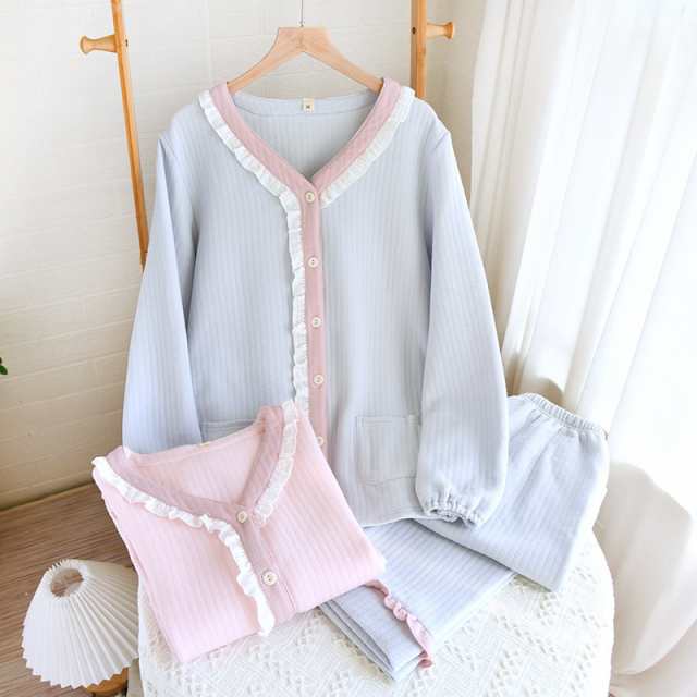 【即納】パジャマ レディース ルームウェア 上下セット 綿 長袖 前開き 長ズボン ナイトウェア 部屋着 薄手 暖か 柔らか 秋冬 無地 【即納】パジャマ レディース ルームウェア 上下セット 綿 長袖 前開き 長ズボン ナイトウェア 部屋着 薄手 暖か 柔らか 秋冬 無地