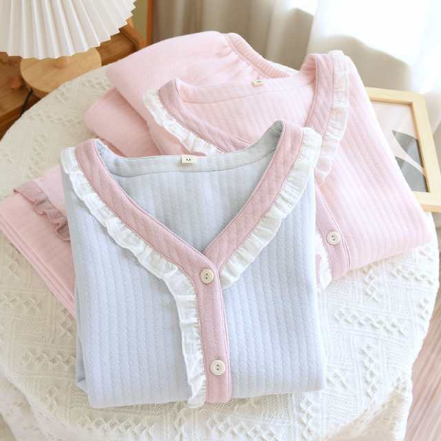 【即納】パジャマ レディース ルームウェア 上下セット 綿 長袖 前開き 長ズボン ナイトウェア 部屋着 薄手 暖か 柔らか 秋冬 無地 【即納】パジャマ レディース ルームウェア 上下セット 綿 長袖 前開き 長ズボン ナイトウェア 部屋着 薄手 暖か 柔らか 秋冬 無地