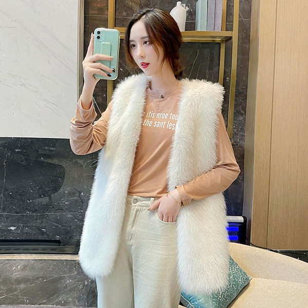 Qoo10] 2025ファーコート ベスト アウター