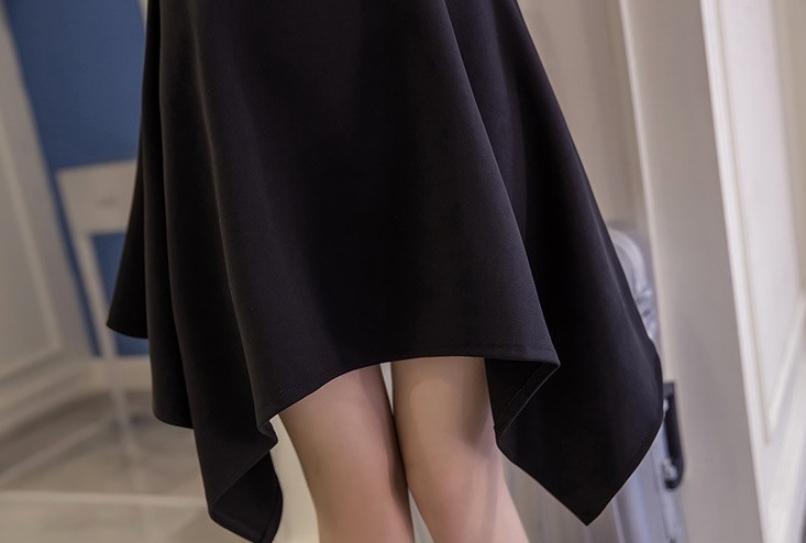 1683.Vネックイレギュラーヘムワンピース(ブラック)2019 春夏 sale フォーマル お呼ばれ パーティー お出かけ 通学 通勤 1683.Vネックイレギュラーヘムワンピース(ブラック)2019 春夏 sale フォーマル お呼ばれ パーティー お出かけ 通学 通勤