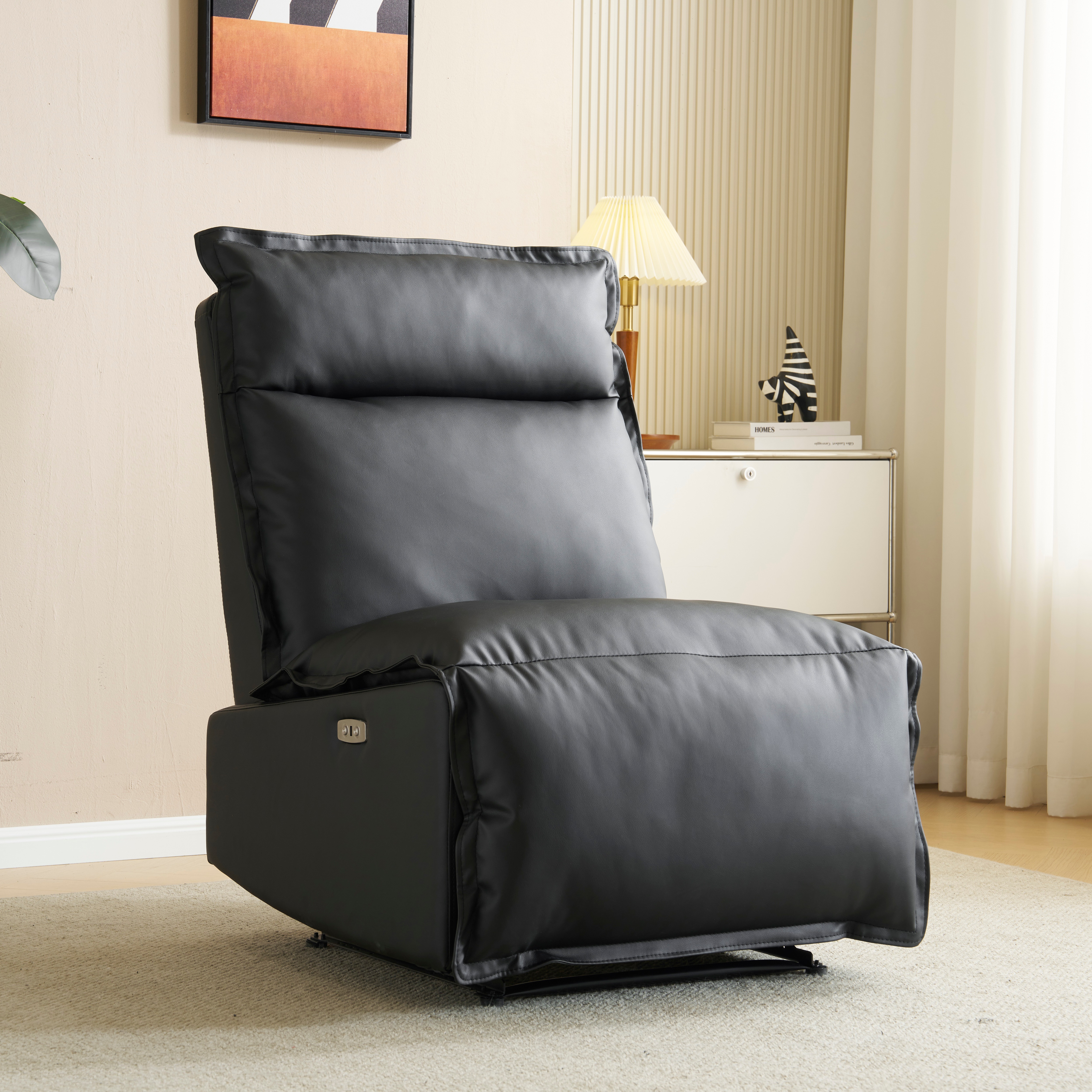 【国内発送】294 リクライニングソファー 肘掛けなし 電動リクライニングソファ オットマン一体型 1人掛け USBポート付き 電動ソファ モーションソファー 耐圧分散 電動ソファー スマホ充電可 リ