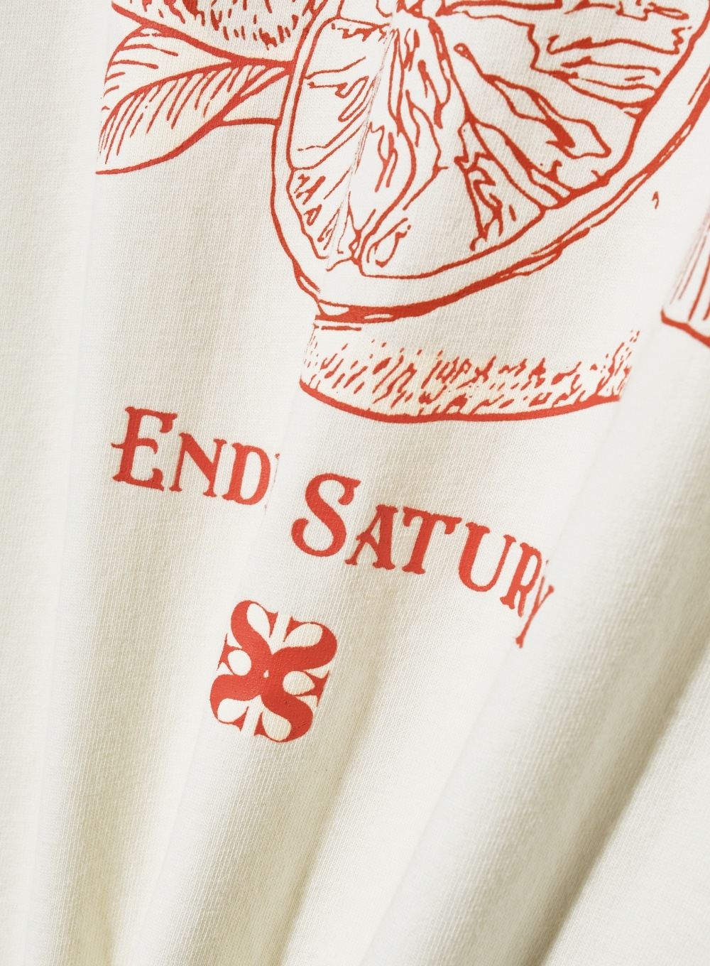 SATUR】 CAPRI CITRON DRAWING SUMMER GRAPHIC T-SHIRTS : CREAM
