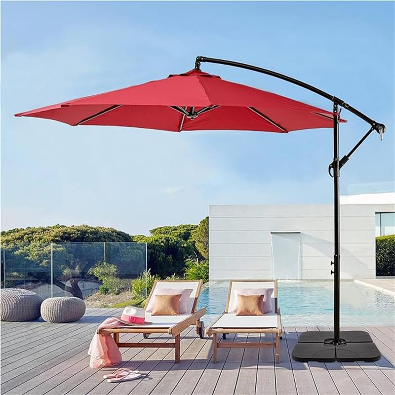 【売れ筋】パラソルベース パラソル土台 4枚セット 幅100x奥行100x高さ7cm 十字架ベース適用 水充填 砂充填 ベースのみ 完成品 角型 簡単設置 キャンプ用品 風に強い アウトドア ガーデン