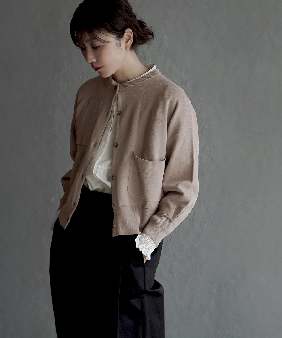 カーディガン レディース / アシンメトリー がワークテイストに トップス カーデ 羽織り 長袖 丸首 クルーネック 冬 (アパートメントデパートメント):アシメポケット ショートカーディガン カーディガン レディース / アシンメトリー がワークテイストに トップス カーデ 羽織り 長袖 丸首 クルーネック 冬 (アパートメントデパートメント):アシメポケット ショートカーディガン