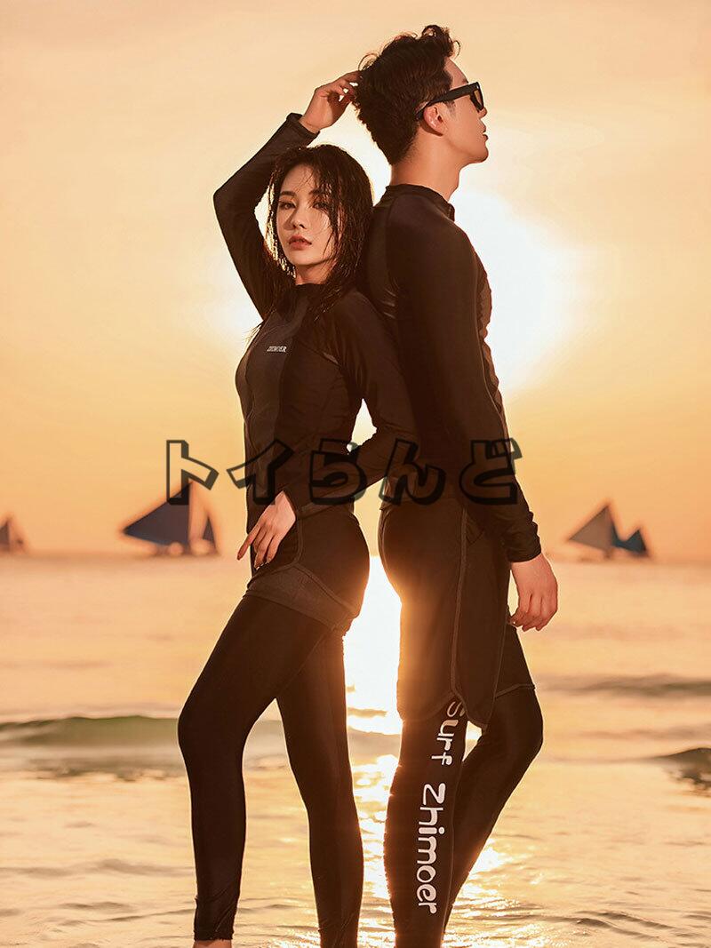 【7月の新作特典】カップル水着 2sets フィットネス水着 レディース セパレート メンズ ラッシュガード 水着 ペア カップル 水着 体型カバー お揃い セットアップ 長袖 競泳水着 練習用 大き