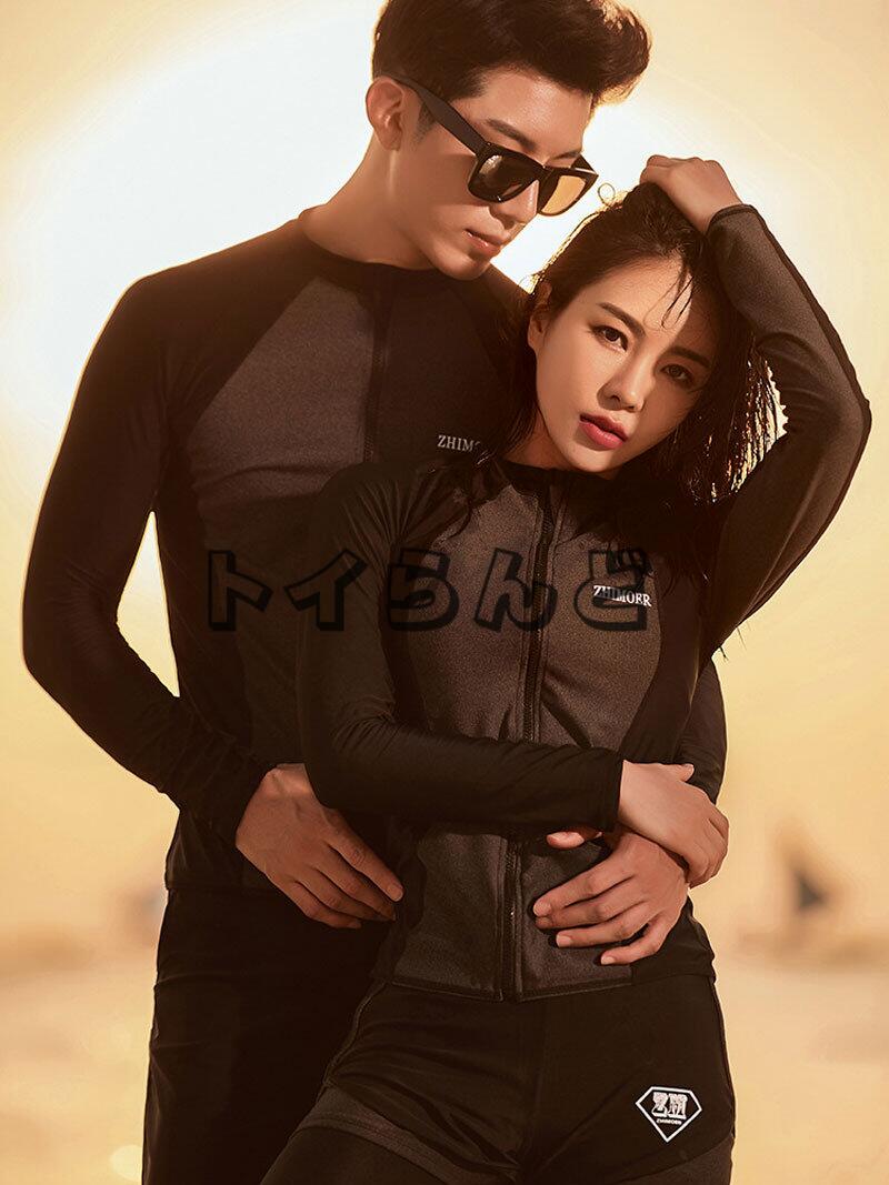 【7月の新作特典】カップル水着 2sets フィットネス水着 レディース セパレート メンズ ラッシュガード 水着 ペア カップル 水着 体型カバー お揃い セットアップ 長袖 競泳水着 練習用 大き