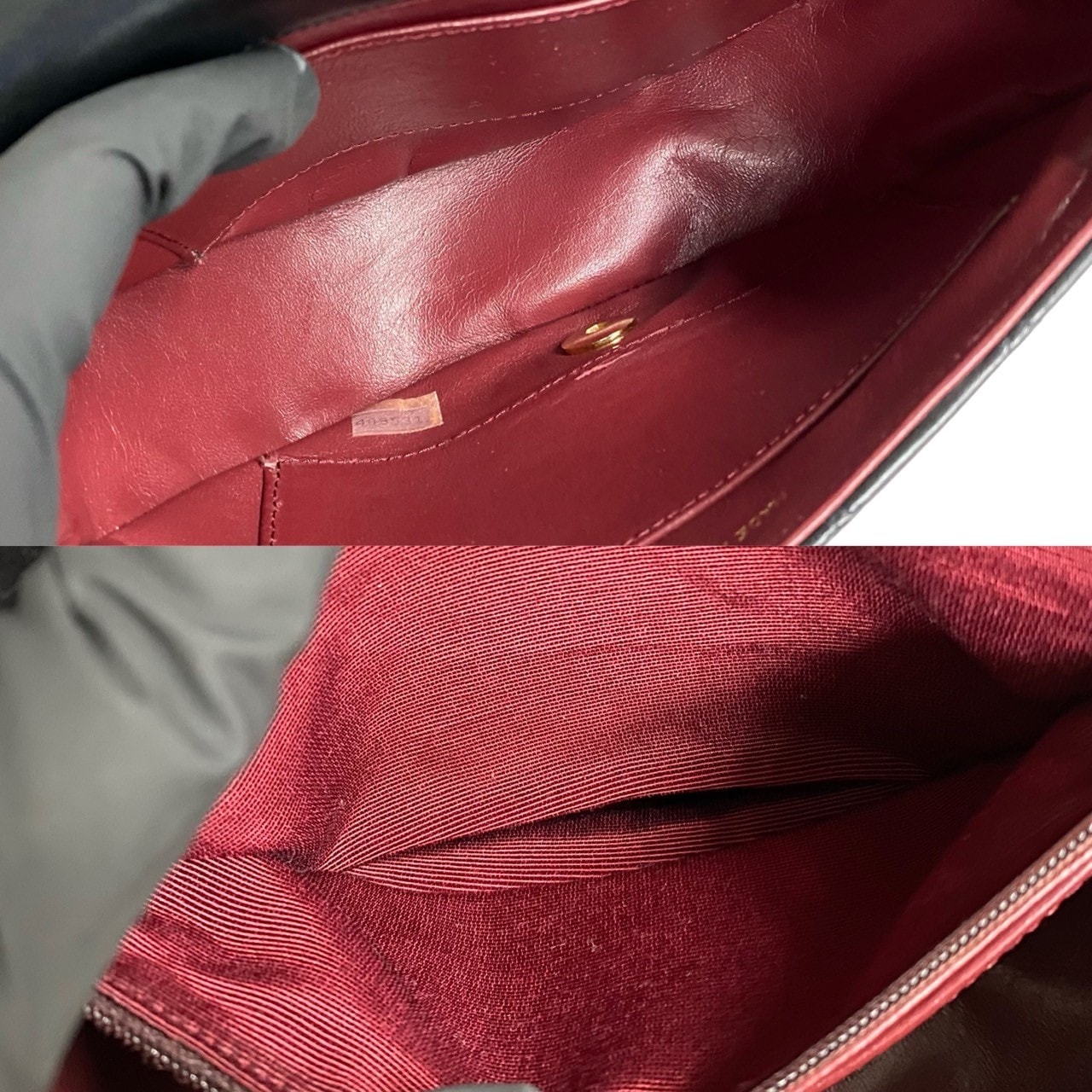 ヴィンテージ マトラッセ ココマークショルダーバッグ レザー ラムスキン ブラック 89080