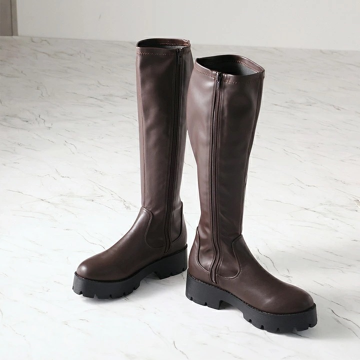 【10月下旬入荷予約】25年秋冬再販 Vivian ブーツ レディース ロングブーツ ストレッチ 厚底 ボリュームソール ブラック 黒 ストレッチブーツ トラックソール 厚底ブーツ ボリュームソ 【10月下旬入荷予約】25年秋冬再販 Vivian ブーツ レディース ロングブーツ ストレッチ 厚底 ボリュームソール ブラック 黒 ストレッチブーツ トラックソール 厚底ブーツ ボリュームソ