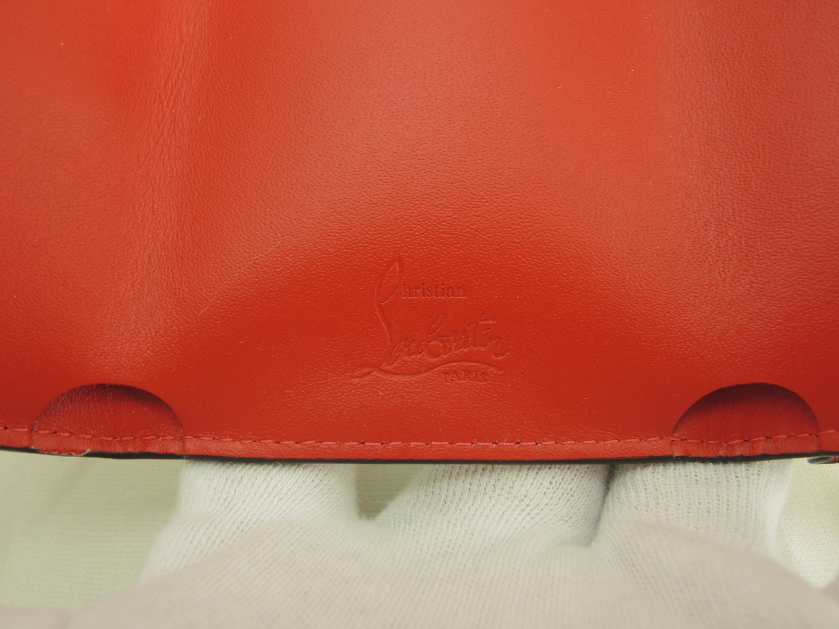 3折ミニ財布 Loubi54 パテントレザー白 コンパクトウォレット 未使用@ 2