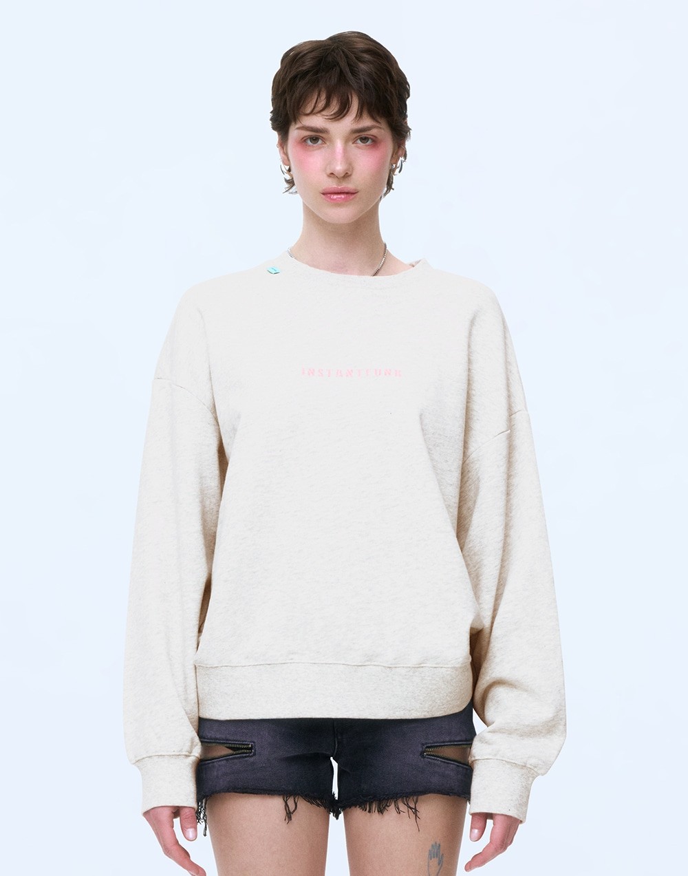 ミニロゴ スウェット マンツーマンTシャツ - オート グレー/ブラック/メランジ ホワイト ミニロゴ スウェット マンツーマンTシャツ - オート グレー/ブラック/メランジ ホワイト