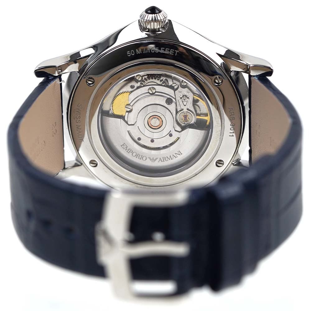 [訳ありアウトレット] エンポリオアルマーニ スイスメイド 腕時計 メンズ 日付カレンダー 自動巻き ネイビー EMPORIO ARMANI SWISS MADE CLASSIC ARS3011