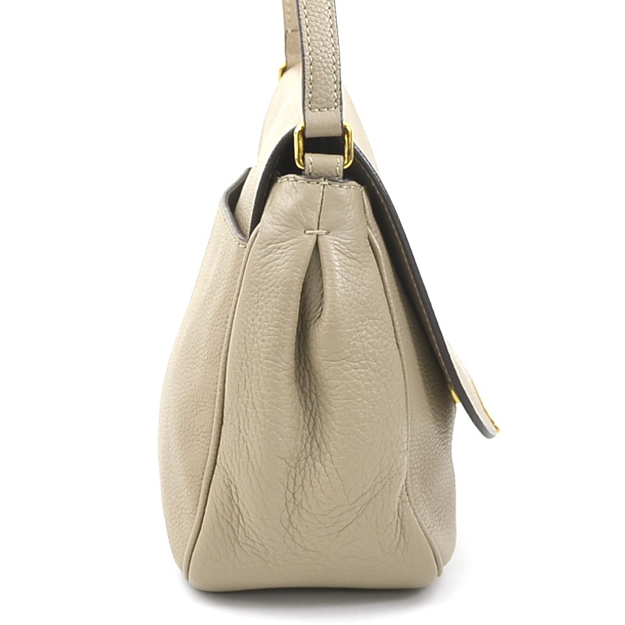 フェンディ FENDI ショルダーバッグ レザー ベージュ レディース