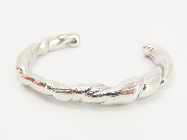 超美品ロエベナパツイストカフスシンバングルブレスレットスターリングシルバーシルバー925AG925J917240X05 超美品ロエベナパツイストカフスシンバングルブレスレットスターリングシルバーシルバー925AG925J917240X05