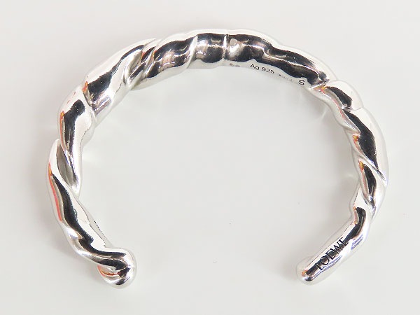 超美品ロエベナパツイストカフスシンバングルブレスレットスターリングシルバーシルバー925AG925J917240X05 超美品ロエベナパツイストカフスシンバングルブレスレットスターリングシルバーシルバー925AG925J917240X05