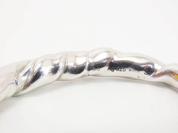 超美品ロエベナパツイストカフスシンバングルブレスレットスターリングシルバーシルバー925AG925J917240X05 超美品ロエベナパツイストカフスシンバングルブレスレットスターリングシルバーシルバー925AG925J917240X05