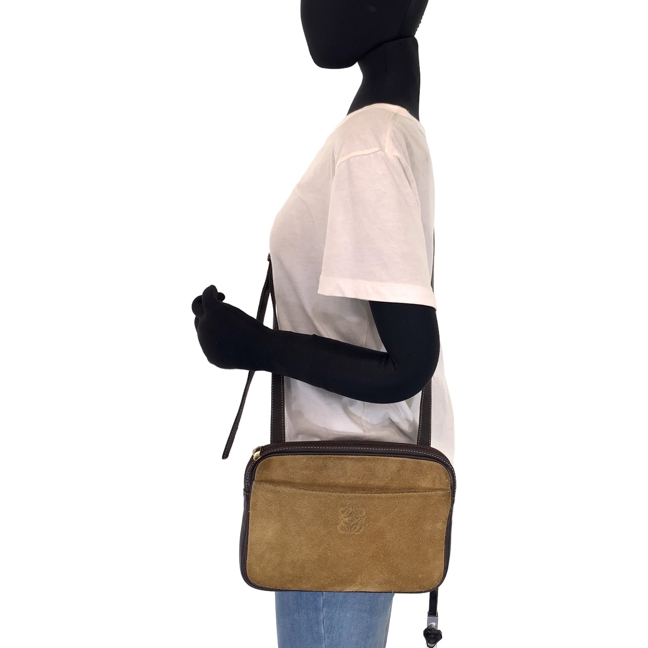 ヴィンテージ アナグラム ブラウン スウェード/レザー 斜め掛け ショルダーバッグ ポシェット カメラバッグ レディース 503295 ヴィンテージ アナグラム ブラウン スウェード/レザー 斜め掛け ショルダーバッグ ポシェット カメラバッグ レディース 503295