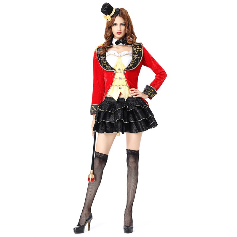 新しいハロウィーンの女性魔術師の衣装サーカスタキシードカップルロールプレイング公演服