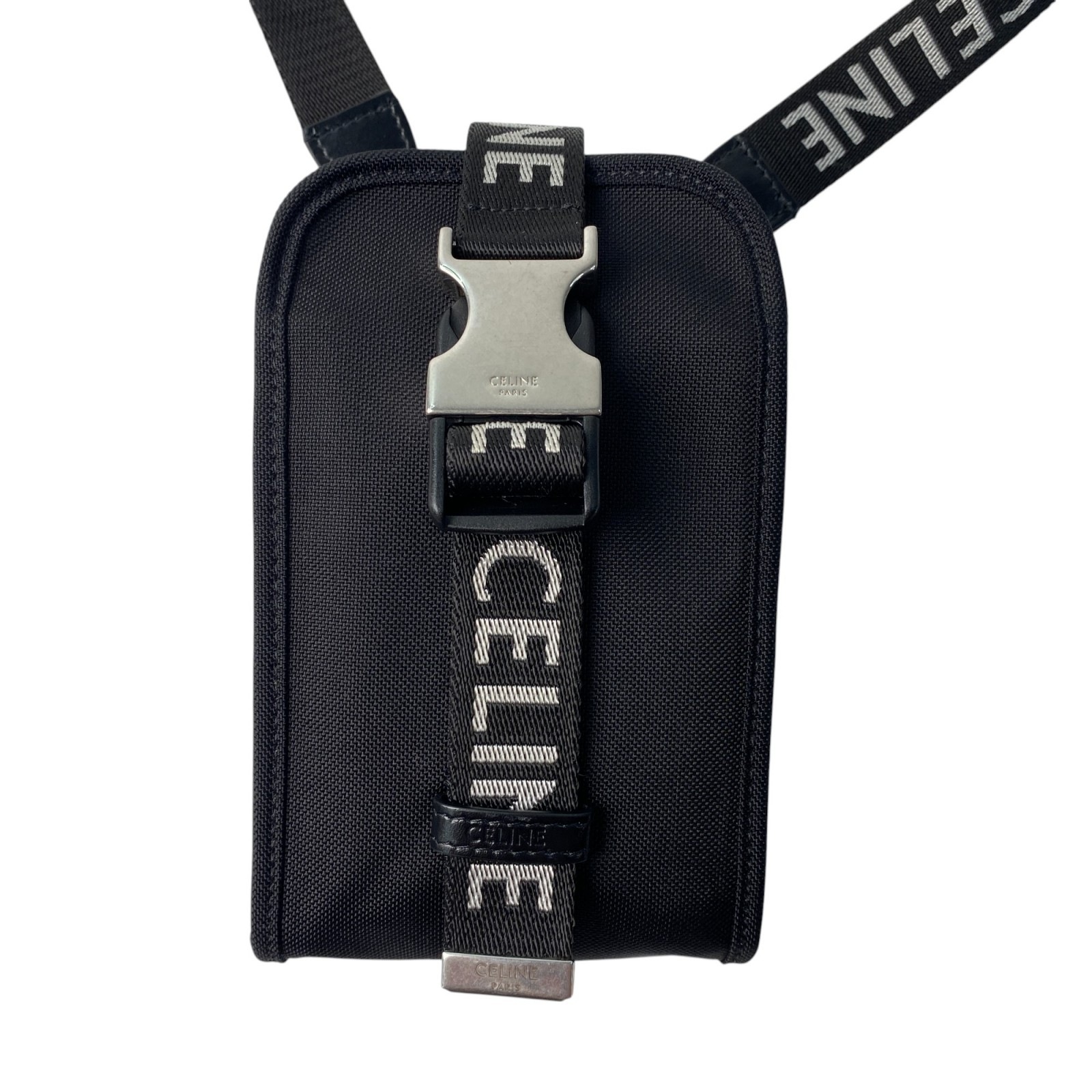 美品CELINE 10J212 トレッキング ショルダー フォンポーチ ナイロン