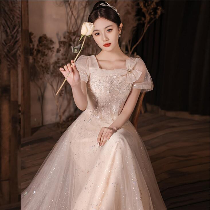 ロングドレス 韓国風 プリンセスライン 結婚式 洋服 花嫁の介添え人 ドレス 忘年会 半袖 ロング丈ワンピース 高級感 パーティードレス Aラインドレス 宴会ドレス ステージ 衣装 お嬢様 演奏会 着 ロングドレス 韓国風 プリンセスライン 結婚式 洋服 花嫁の介添え人 ドレス 忘年会 半袖 ロング丈ワンピース 高級感 パーティードレス Aラインドレス 宴会ドレス ステージ 衣装 お嬢様 演奏会 着