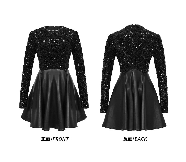 2025春 キラキラ PUドッキング ワンピース ドレス パーティー キャバ 大人 同窓会 披露宴 卒業式 結婚式 演奏会 ウェディング 二次会 メガ割