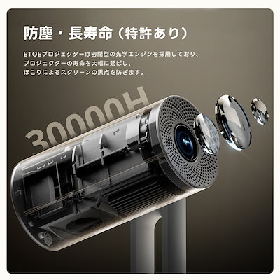 etoe STARFISH PLUS プロジェクター本体 人気新商品-ETOE Starfish Plus プロジェクター 140°回転 天井投影