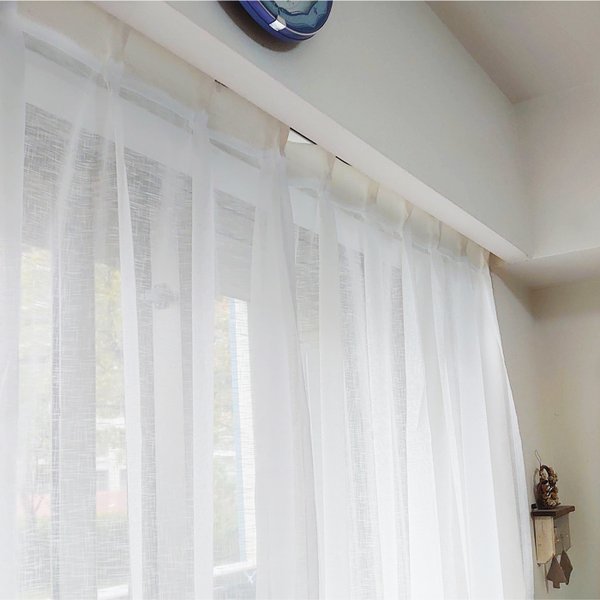 レースカーテン 幅105cm×丈228cm 2枚セット カスリ柄 幅広 ロング アジャスターフック付 ハギなし 洗える 日本製 リビング レースカーテン 幅105cm×丈228cm 2枚セット カスリ柄 幅広 ロング アジャスターフック付 ハギなし 洗える 日本製 リビング