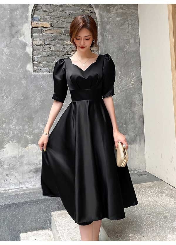ドレス ミモレ丈 大人 ピアノ 発表会 ドレス 演奏会 ミディアムドレス 袖あり パフスリーブ Vネック サテン パーディードレス Aライン フォーマル 小さいサイズ ファスナー 可愛い 女子会 結婚 ドレス ミモレ丈 大人 ピアノ 発表会 ドレス 演奏会 ミディアムドレス 袖あり パフスリーブ Vネック サテン パーディードレス Aライン フォーマル 小さいサイズ ファスナー 可愛い 女子会 結婚