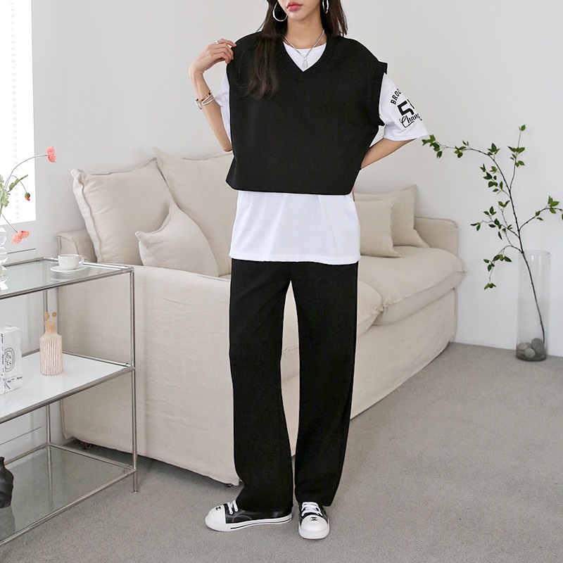 [3セット] ベスト+Tシャツ+パンツ セットアップ