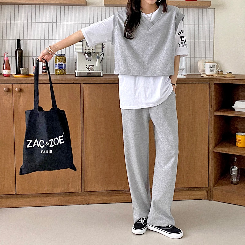 [3セット] ベスト+Tシャツ+パンツ セットアップ