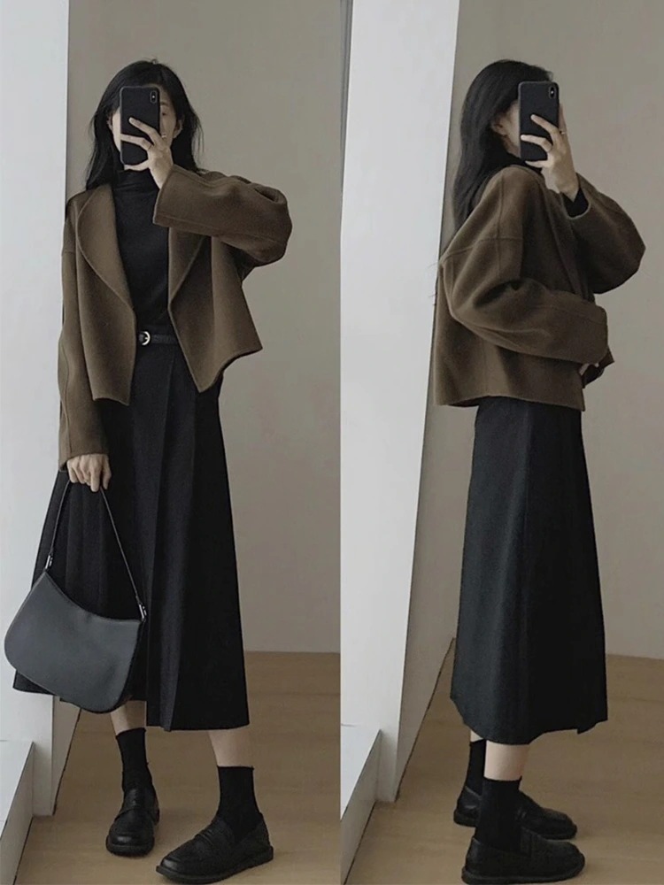 【2枚購入で200円 OFF!急速出荷】秋冬スーツ晩冬に着たいワンピースとレディースロングスカートのセット 【2枚購入で200円 OFF!急速出荷】秋冬スーツ晩冬に着たいワンピースとレディースロングスカートのセット