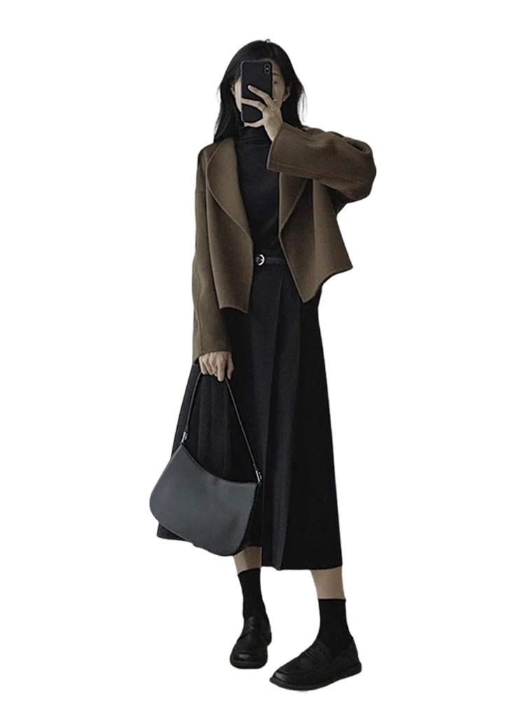 【2枚購入で200円 OFF!急速出荷】秋冬スーツ晩冬に着たいワンピースとレディースロングスカートのセット 【2枚購入で200円 OFF!急速出荷】秋冬スーツ晩冬に着たいワンピースとレディースロングスカートのセット