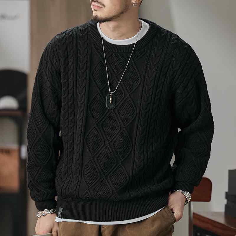 メンズ ファッション 服 男性用 オシャレ シンプル 大人 かっこいい 大きいサイズ ストリート 紳士服 ハイエンド 厚手 ツイスト セーター カジュアル プルオーバー セーター ジャケット