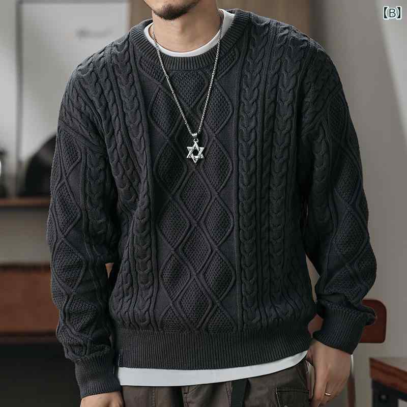 メンズ ファッション 服 男性用 オシャレ シンプル 大人 かっこいい 大きいサイズ ストリート 紳士服 ハイエンド 厚手 ツイスト セーター カジュアル プルオーバー セーター ジャケット