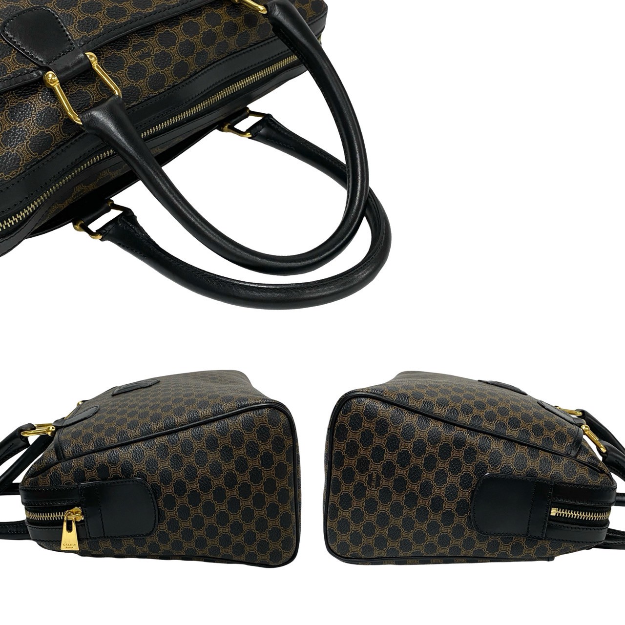 ヴィンテージ マカダム ブラゾン トリオンフ 柄ハンドバッグ レザー