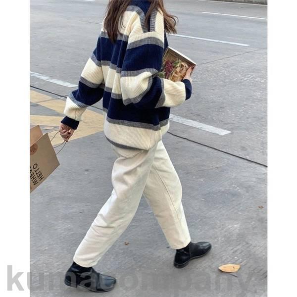 ニットセーター レディース 40代 長袖 ニットトップス ボーダー柄セーター ショット丈 ニットソー ゆったり プルオーバー 韓国風 オシャレ kanxia2418043 ニットセーター レディース 40代 長袖 ニットトップス ボーダー柄セーター ショット丈 ニットソー ゆったり プルオーバー 韓国風 オシャレ kanxia2418043