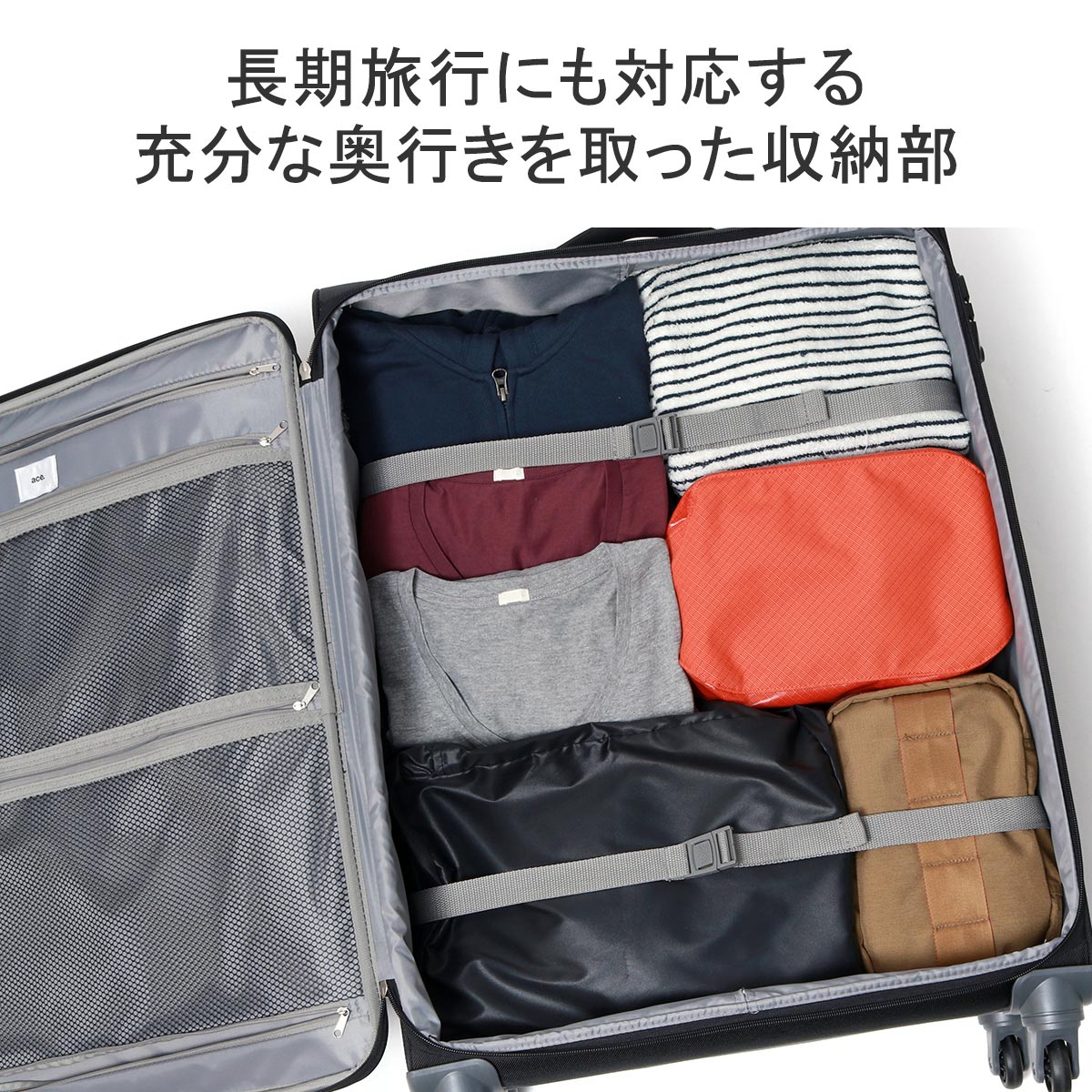 10年保証 スーツケース Lサイズ キャリーケース 軽量 メンズ キャリーバッグ ビジネス ソフト 4輪 TSロック 長期 10-14泊 91L ロックペイントSS 35703