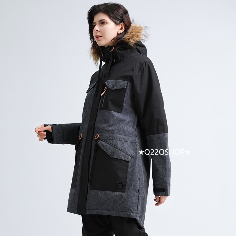 スノボウェア 2024 2025 単品 トップス メンズ レディース アウター パーカー ジャケット 黒 厚手 ウィンタースポーツ スノーボードウェア スキーウェア スノーウェア 防水防寒韓国風