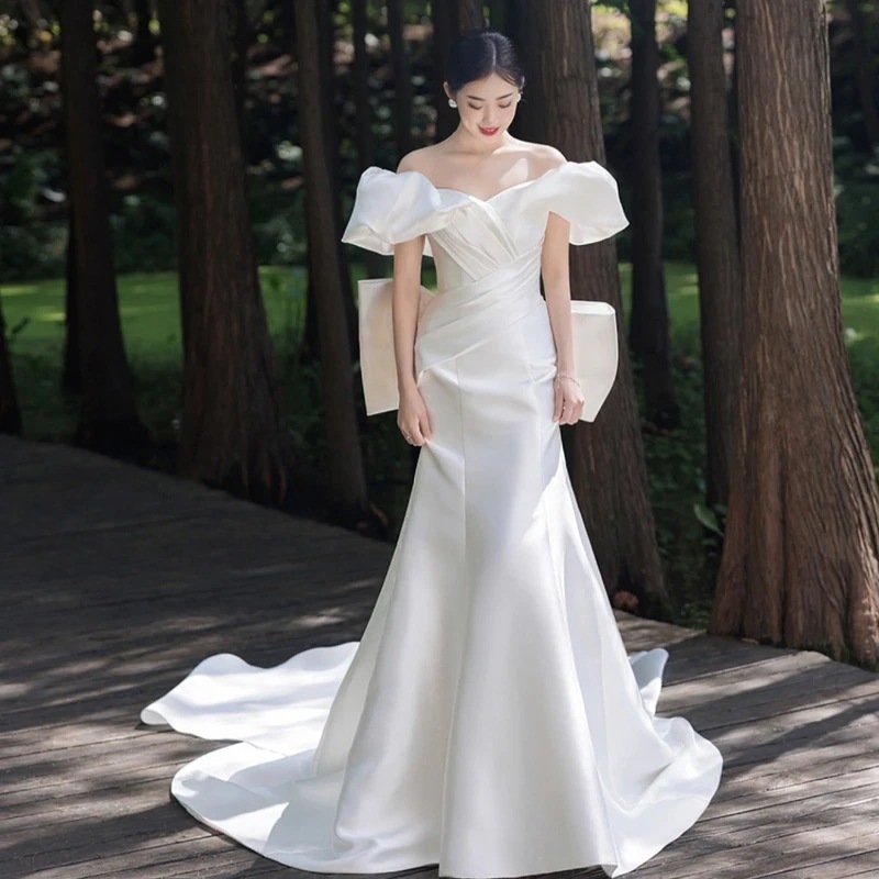 上品パーティードレス高級感 花嫁ロングドレス ウェディングドレス 白 花嫁 結婚式ワンピース 結婚式 ドレス 結婚式 お呼ばれロングドレス 二次会ドレス