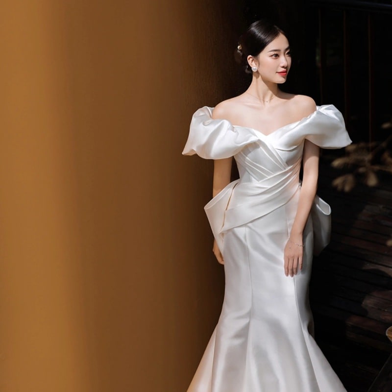 上品パーティードレス高級感 花嫁ロングドレス ウェディングドレス 白 花嫁 結婚式ワンピース 結婚式 ドレス 結婚式 お呼ばれロングドレス 二次会ドレス