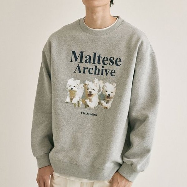 [SEVENTEENジョンハン着用] マルチーズマンツーマンTシャツ Qoo10] WaiKei SEVENTEENジョンハン着用 マルチ