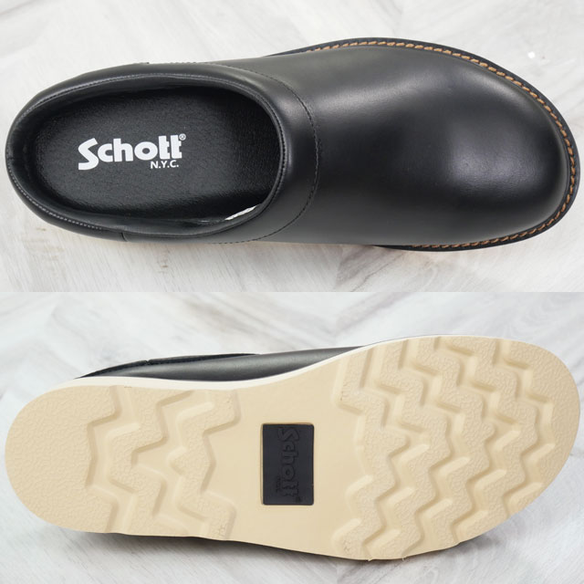 ショット Schott クロッグサンダル サボサンダル メンズ カジュアルシューズ レザーシューズ 日本製 本革 靴 S23004 黒 ブラック ブラウン ベージュ スエード メイドインジャパン