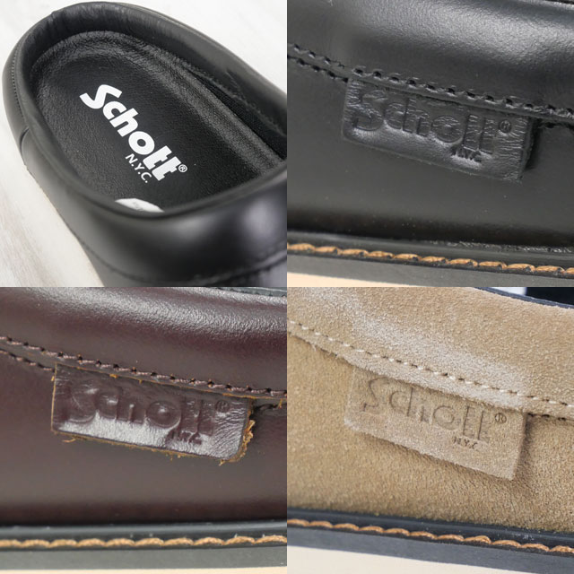 ショット Schott クロッグサンダル サボサンダル メンズ カジュアルシューズ レザーシューズ 日本製 本革 靴 S23004 黒 ブラック ブラウン ベージュ スエード メイドインジャパン