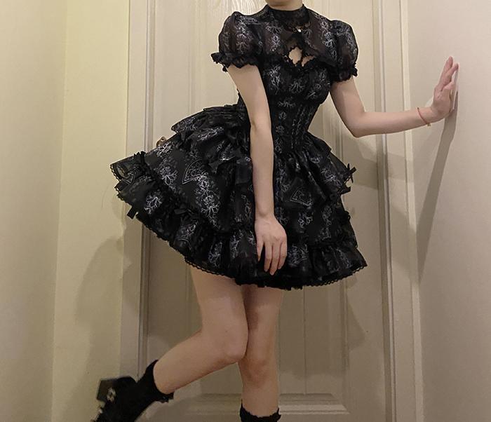 ロリータスカート ロリータ 恋人 バレエ 春夏 超可愛い スイートドレス スーパー サスペンダースカート プリンセスロー