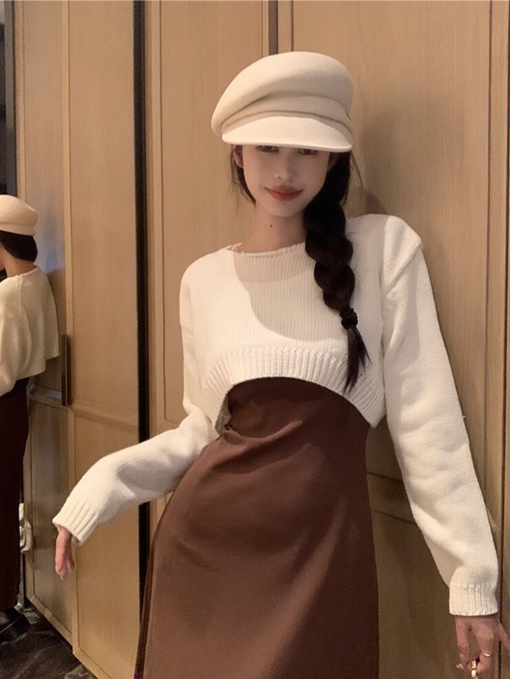ニットセーター サスペンダーワンピ 2点セット ワンピース セットアップ 高級 ニッチ セーター かわいい 大人可愛い きれいめ カジュアル 大人 上品 おしゃれ お洒落 かっこいい 大人女子