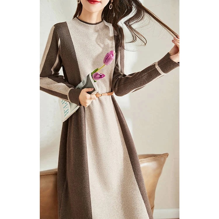 【2025新作】ワンピース 冬 ニット スカート ベージュ ブラウン 長袖 タイトお仕事 ミセス Aライン オフィスカジュアル きれいめ 卒業式 入学式 30代 40代 50代 おしゃれ パーティー