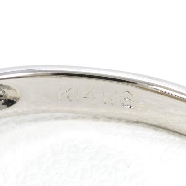 K14 14金 WG リング 指輪 14号 パール 約9mm ダイヤ 0.11 ジュエリー 中古