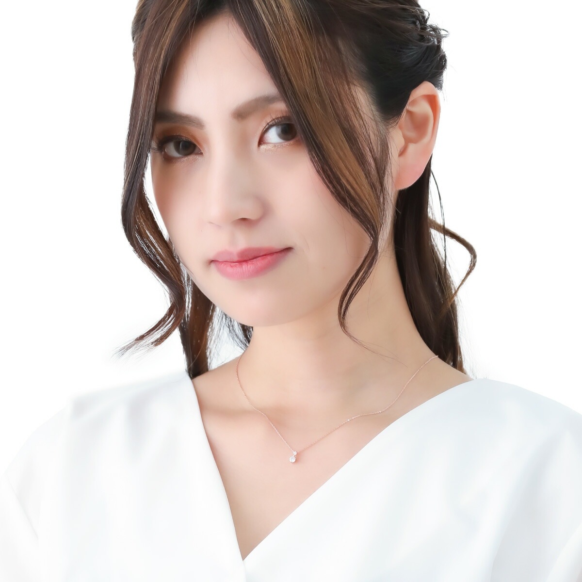 ネックレス レディース シルバー925製 キュービックジルコニア 2粒 2石 シンプル ネックレス レディース シルバー925製 キュービックジルコニア 2粒 2石 シンプル